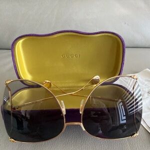 Gucci Gold Frame Sunglasses with Black Gradient Lenses